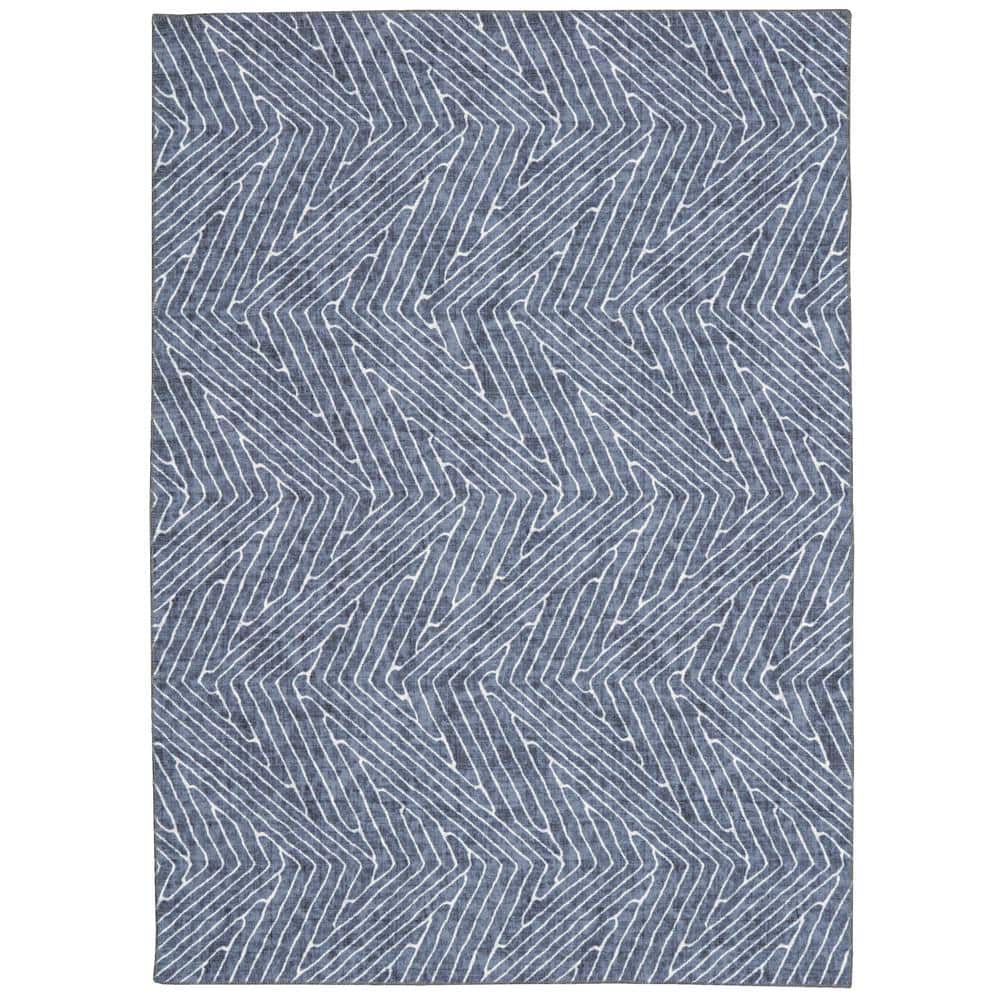 Washable Liam Grey/Ivory 2 ft. x 3 ft. Rectangle Abstract Area Rug