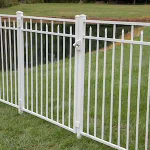 Brilliance Standard-Duty 4-1/2 ft. H x 6 ft. W White Aluminum 3-Rail Fence Panel