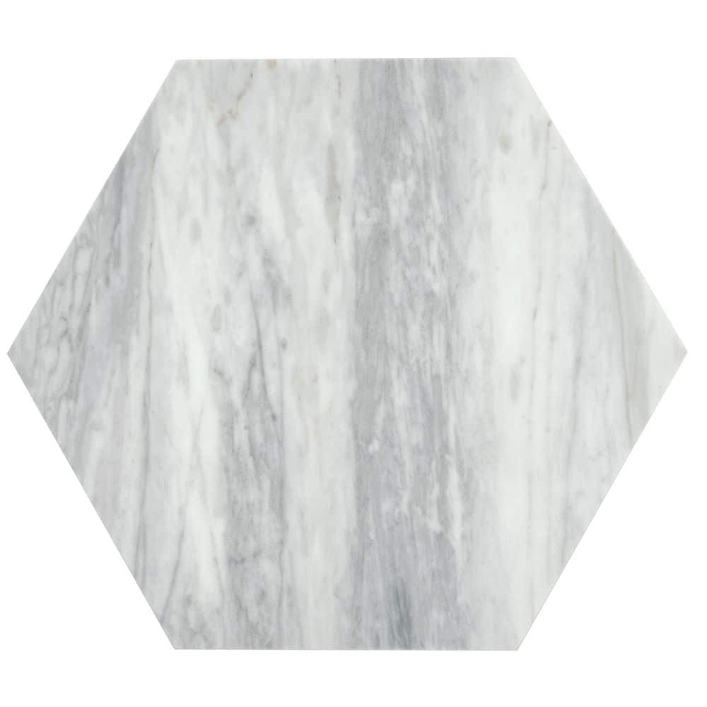 Toscana 4 x 5 in. Light Gray Honed Calacatta Bluette Hexagon Marble Tile Sample price history on PriceWatchPro