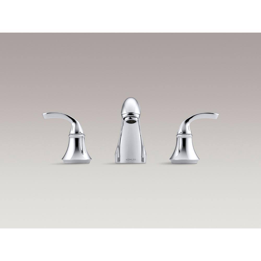 Elegant Forte Polished Chrome 8" Widespread Double Handle Bathroom Faucet