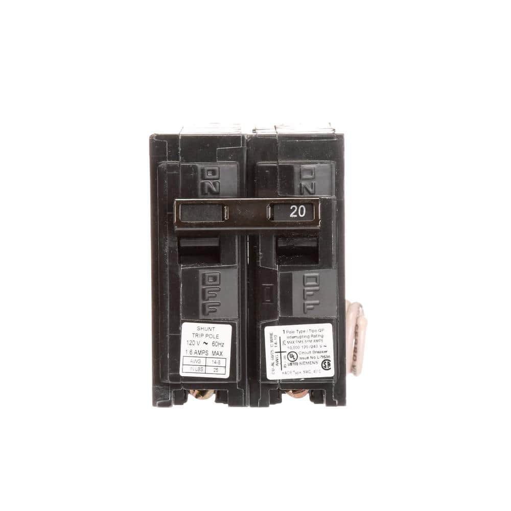 Siemens 20 Amp 1-Pole 10 kA Type QP with Shunt Trip Circuit