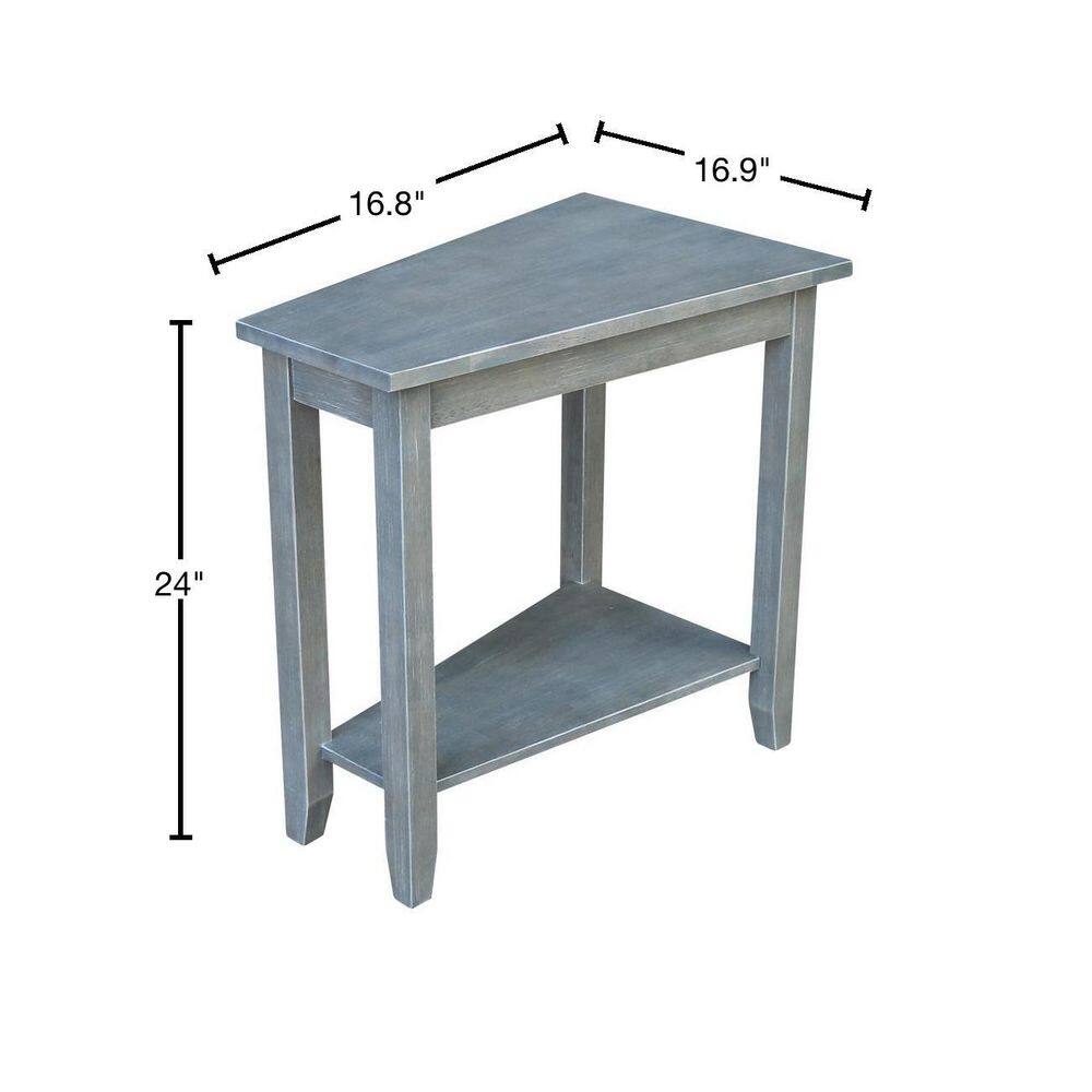 Elegant Triangular Solid Wood Keystone Accent Table