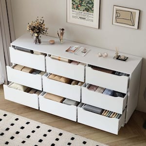 White 9-Drawer 62.99 in. Dresser without Mirror