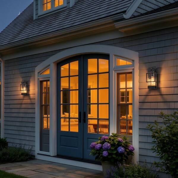 C Cattleya 1-Light Black Motion Sensing Dusk to Dawn Outdoor