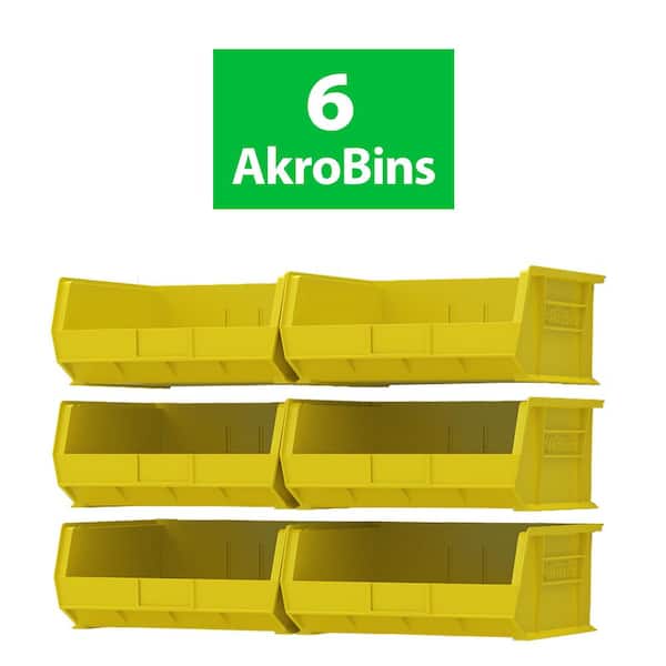 30250 Series, 16 1/2 in. W x 14 3/4 in. D x 7 in. H, Yellow Plastic Stackable Storage Bins Hanging Organizer, 6-Pack