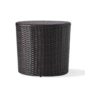 Outdoor Wicker Barrel Side Table, Multibrown