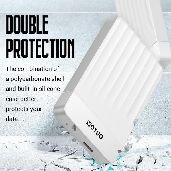 EKIEUDL - 1TB Portable Type-C External Expansion Storage Hard Drive HDD-USB 3.0, Ultra-Fast Data Transfers for PC & Laptop, White