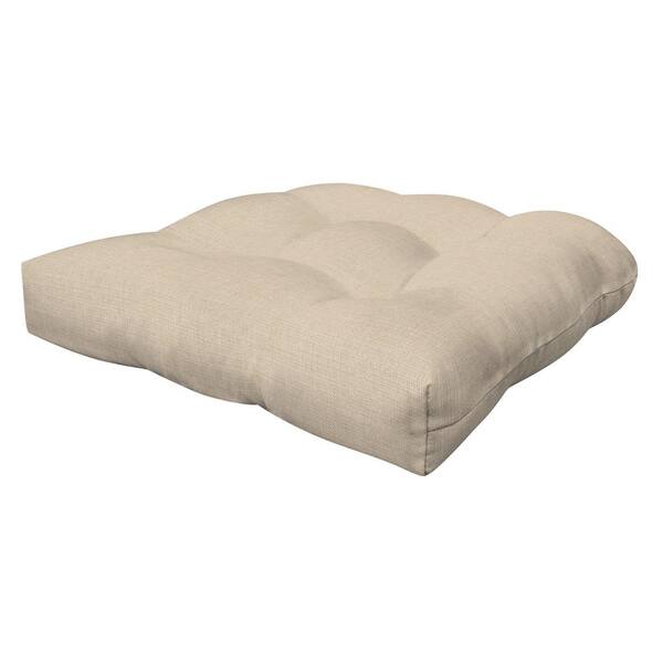 Outdoor Highback Dining Chair Cushion Textured Solid Almond