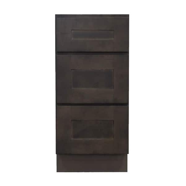 LIFEART CABINETRY Lancaster Shaker Assembled 15 x 21 x 33 in. Bath Vanity Cabinet with 3 Drawers in Vintage Charcoal