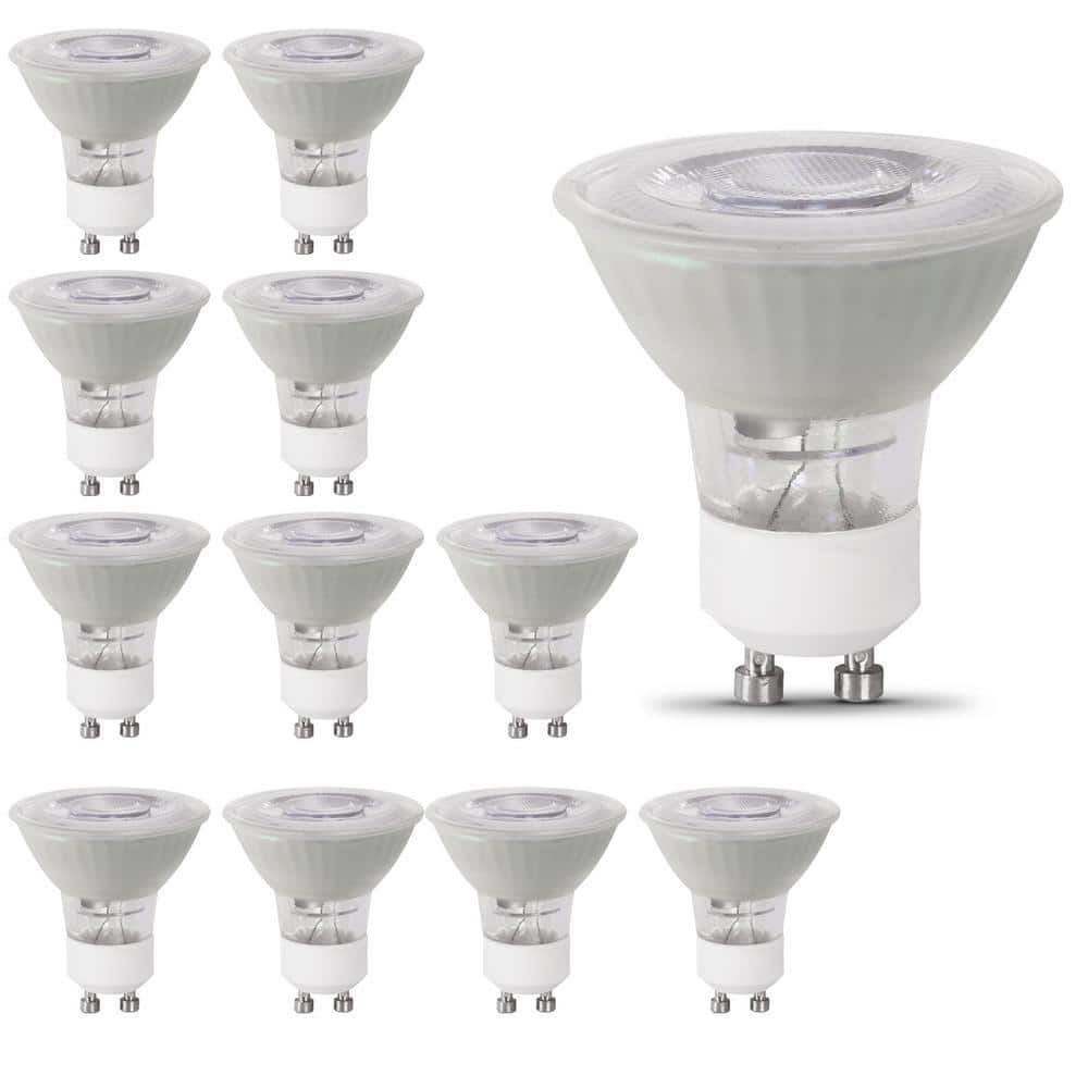 Feit Electric 50 Watt Equivalent MR16 GU10 Dimmable Track Lighting 90 CRI Frosted Flood LED Light Bulb Bright White 3000K 12 Pack