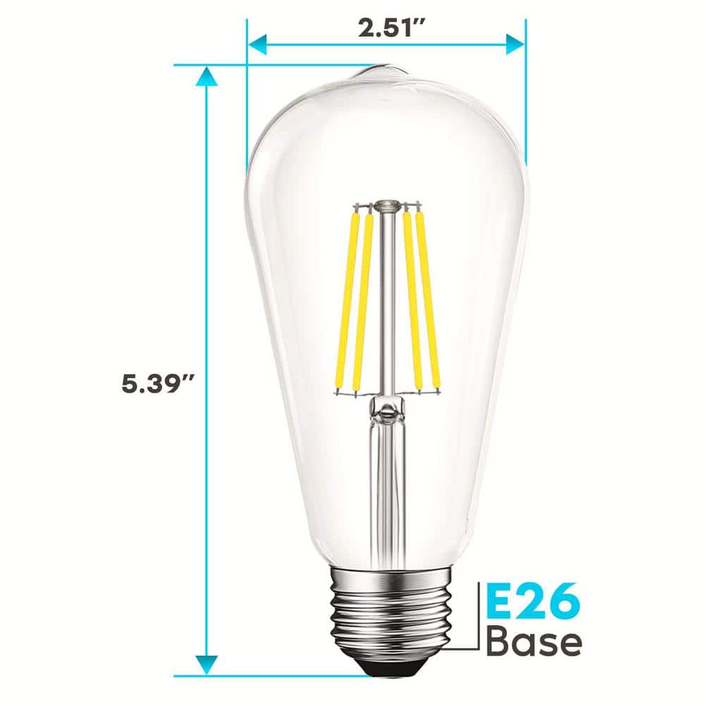 Vintage Clear Glass Dimmable LED Edison Bulbs Set