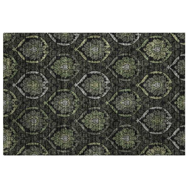 Dream Shag Premium Machine Washable Abstract ADS809 Green 2 ft. x 3 ft. Accent Rug