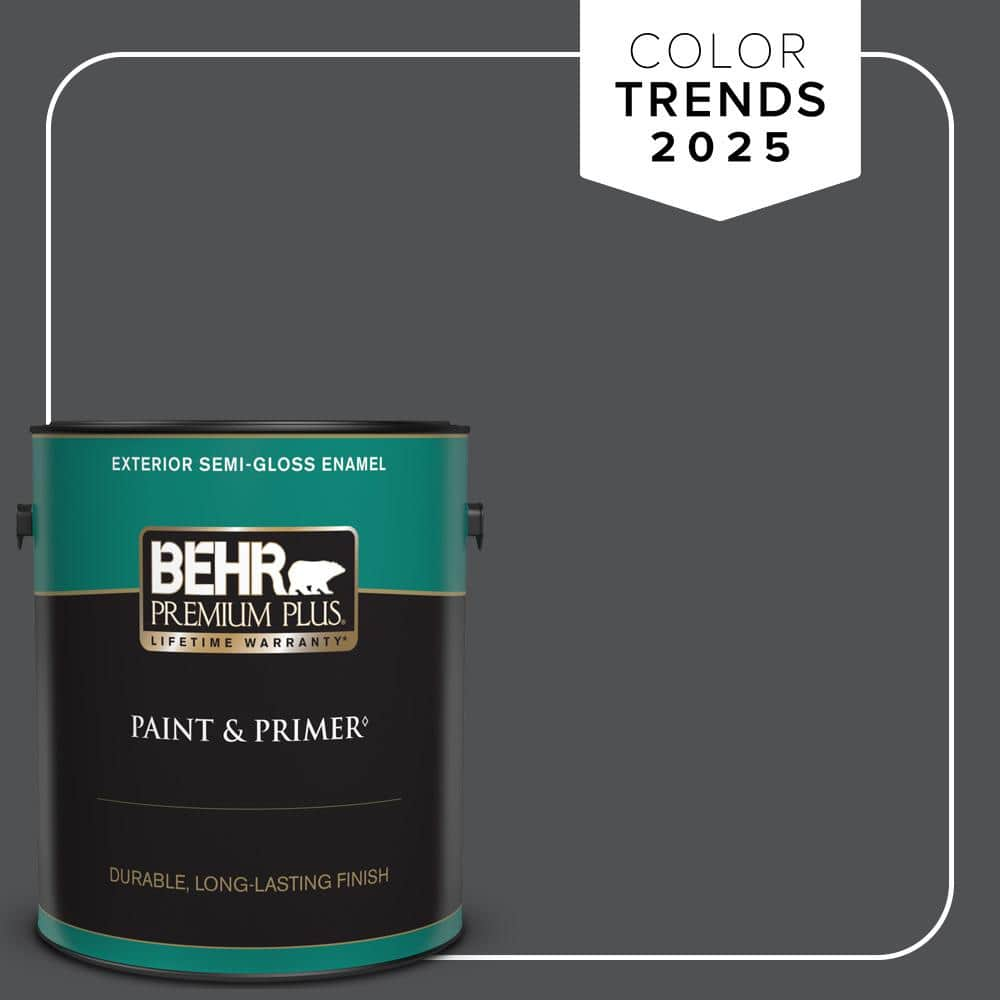 BEHR PREMIUM PLUS 1 Gal. #PPU18-01 Cracked Pepper Semi-Gloss Enamel ...