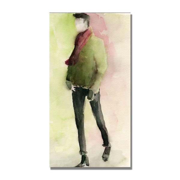 Trademark Fine Art 16 in. x 32 in. Man in a Green Sweater Canvas Art-DISCONTINUED