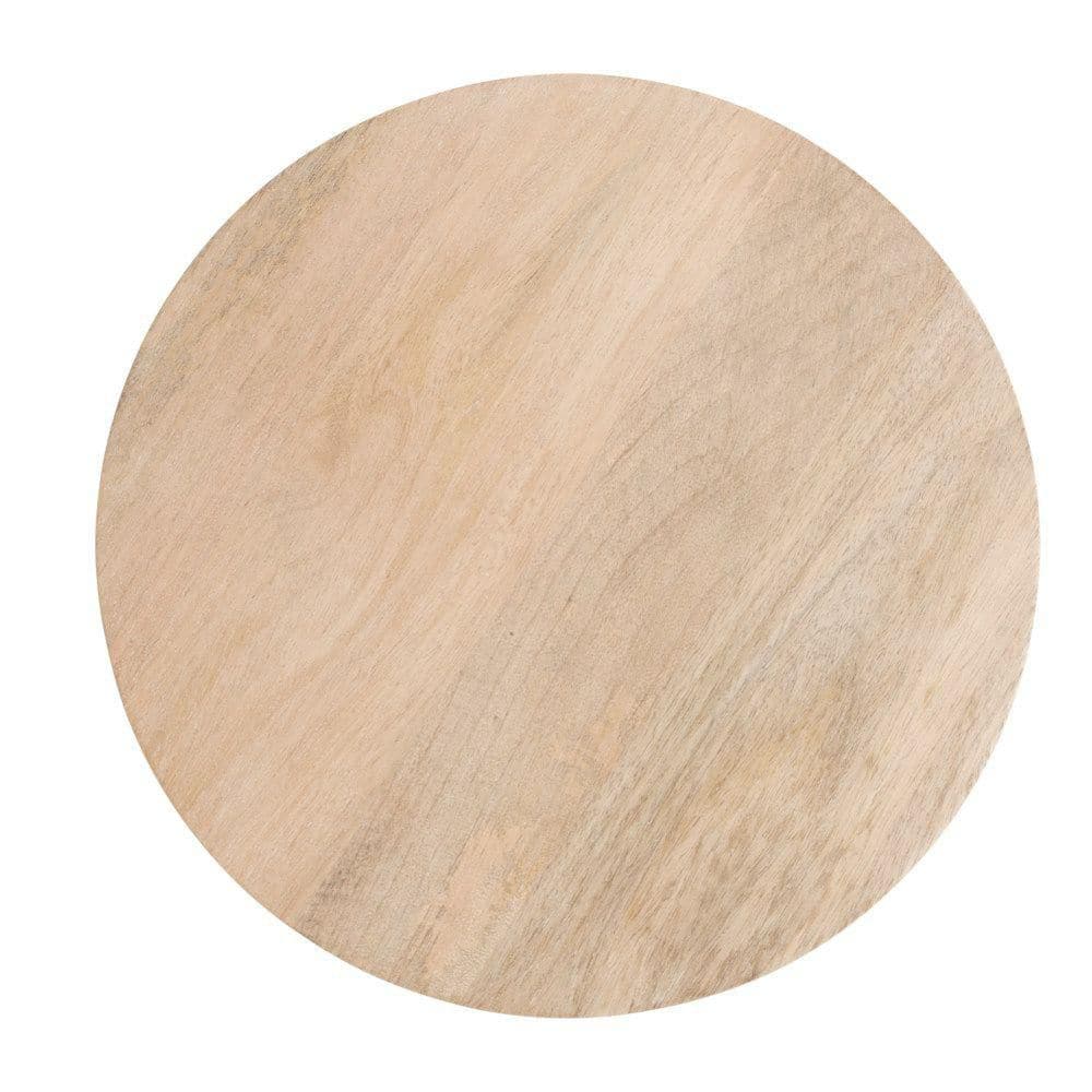 Jakob 12 in. Natural Round Solid Wood End Table - thumbnail 2