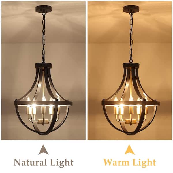 LWYTJO 16.5 in. 5-Light Black/Brown/Gold Modern Empire Candle