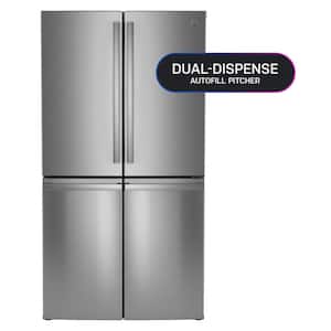 Profile 28 cu. ft Quad Door Bottom Freezer Refrigerator Fingerprint Resistant Stainless w/Dual-Dispense AutoFill Pitcher