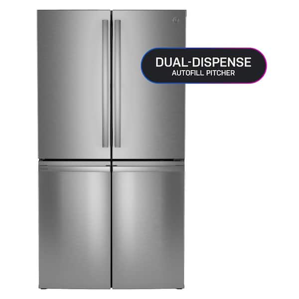 GE Profile 28 cu. ft Quad Door Bottom Freezer Refrigerator Fingerprint Resistant Stainless w/Dual-Dispense AutoFill Pitcher