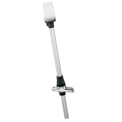 Telescoping White All-Round Pole Light with Base - 26.5 in. Height