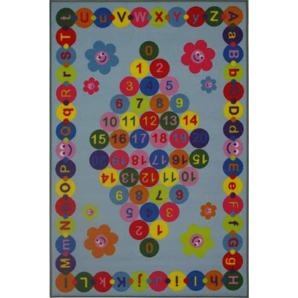 LA Rug Fun Time Happy Learning Multi Colored 51 in. x 78 in. Area Rug-DISCONTINUED