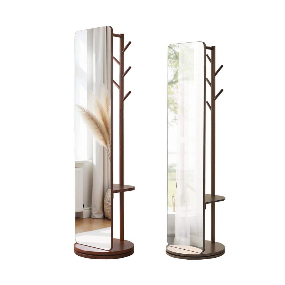 Rizwana Brown 18.9 in. W x 68.9 in. H Rectangle Solid Wood Full Length Mirror price history on PriceWatchPro