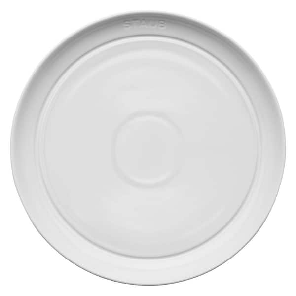 Ceramic Dinnerware 4-Piece 9 in. Salad Plate Set - White
