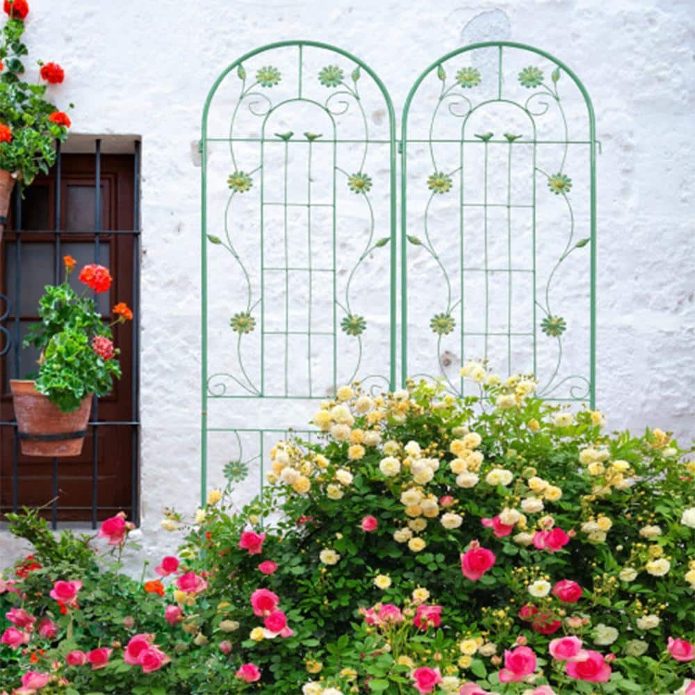 0.51 in. W x 80 in. L x 87 in. H Metal Arch Garden Trellis Climbing Plant Support Garden Fence Weddings In Green(4-Pack) price history on PriceWatchPro