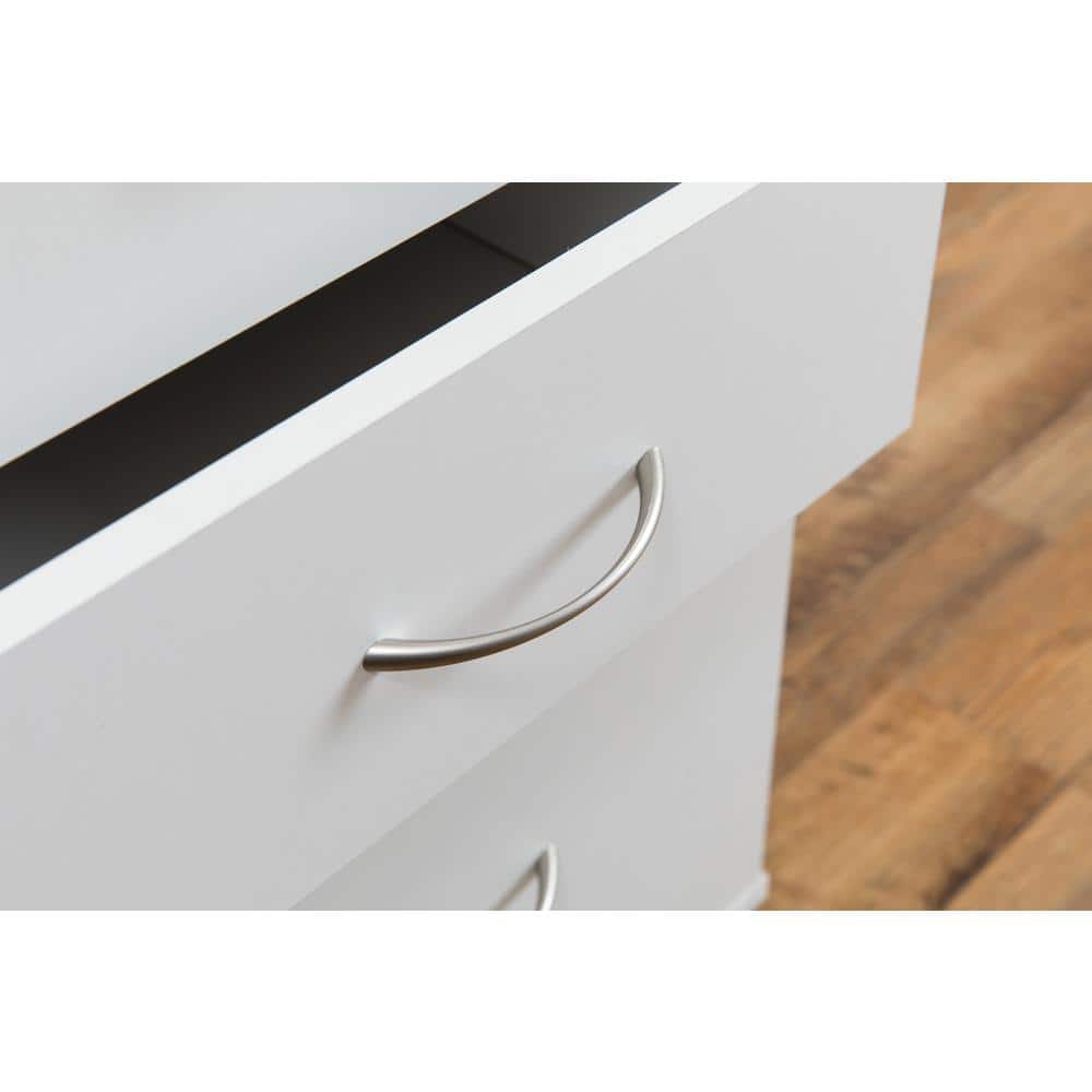 White 28" Mobile 3-Drawer Wooden File Cabinet with Casters
