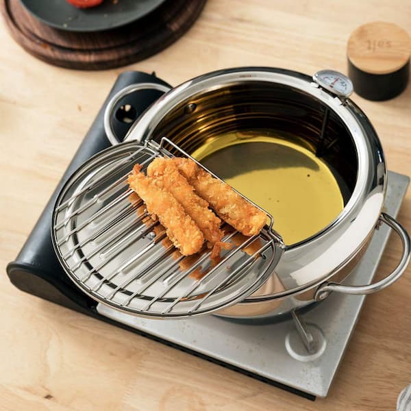2.2 qt. 304 Stainless Steel Stock Pot with Lid and Thermometer
