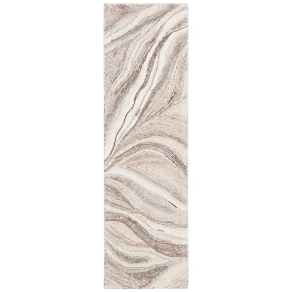 SAFAVIEH Metro Ivory/Brown 2 ft. x 8 ft. Abstract Gradient Runner Rug