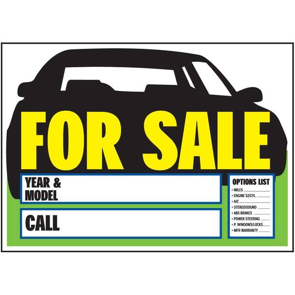 HY-KO 10 in. x 14 in. Plastic Auto Sale with Options Sign