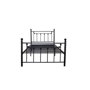 Black Bed Frame Twin Size Metal with Headboard and Footboard