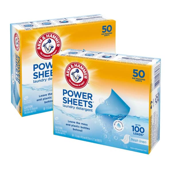 ARM & HAMMER Fresh Linen, Power Laundry Detergent Sheets, 50-count (2-Pack)