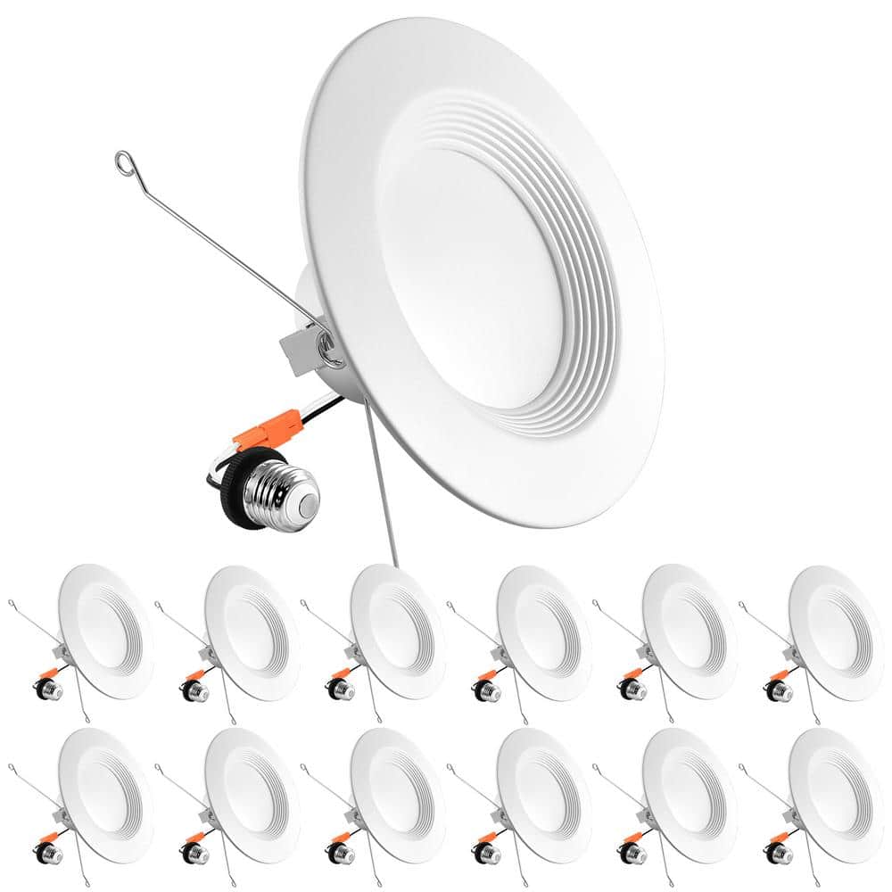 Modern 5/6 Inch Color Selectable LED Recessed Downlight Kit, 12-Pack