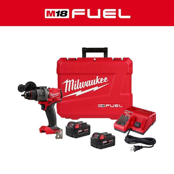 M18 FUEL 18V Lithium-Ion Brushless Cordless 1/2 in. Drill/Driver Kit W/(2) 5.0Ah Batteries, Charger, and Hard Case