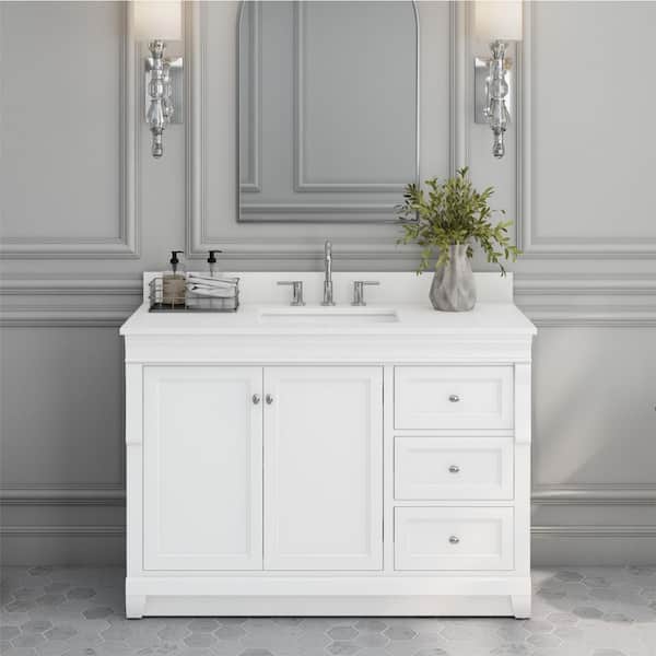 Naples 48 in. W x 21.63 in. D x 34 in. H Bath Vanity Cabinet without Top in White
