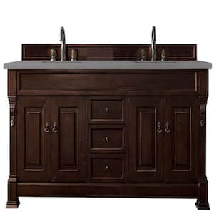 Brookfield 72 in. W x 23.5 in. D x 34.3 in. H Double Vanity in Burnished Mahogany with Grey Expo Top