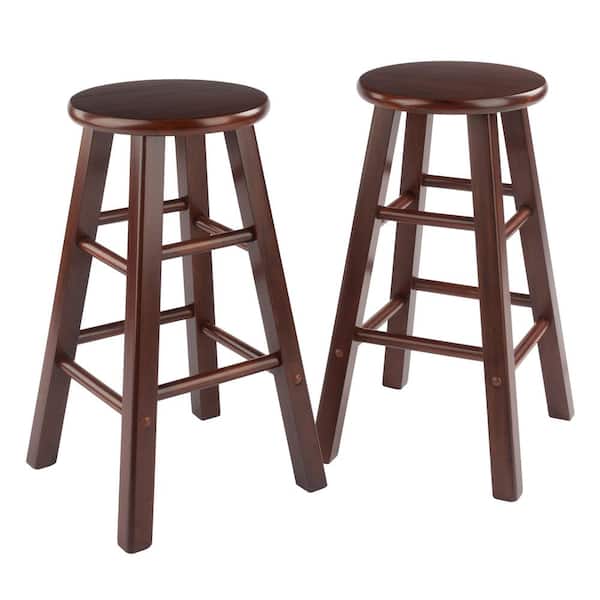 WINSOME WOOD Element 24 in. H Walnut Counter Stool Set (2-Pieces)