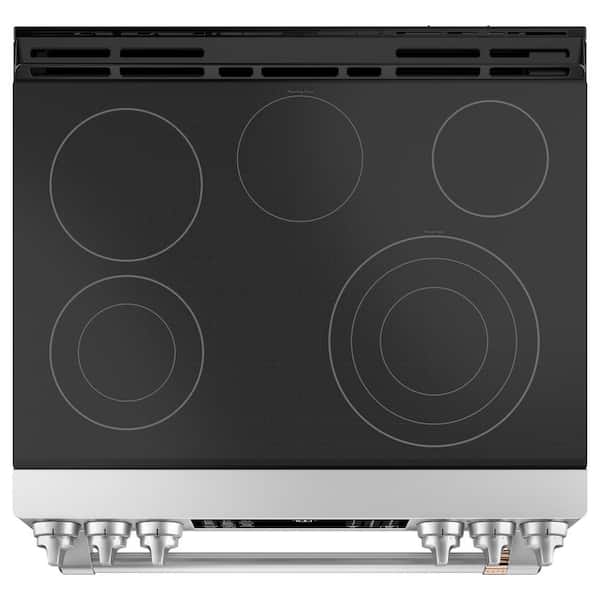 KitchenAid 30-in Glass Top 5 Elements 7.1-cu ft Self-Cleaning Convection  Oven Slide-in Electric Range (Stainless Steel) in the Single Oven Electric  Ranges department at