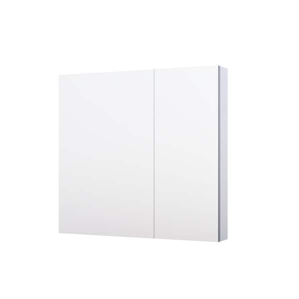 ROSA 32 in. W x 30 in. H Rectangular Aluminum Medicine Cabinet with Mirror Combo, Reversible Door, Tri-View, Soft Close