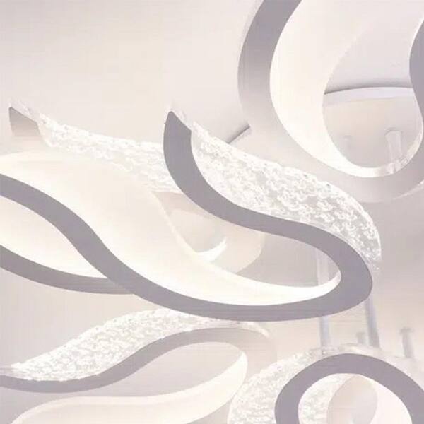 Gei NaiI Light Genoci 37 in. 100-Watt White Modern Geometric Integrated LED