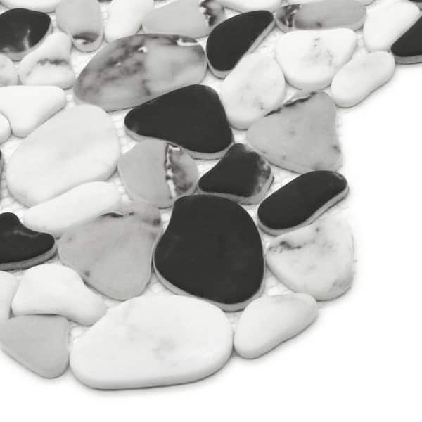 Pebble Grey Mixed 6 in. x 6 in. Recycled Glass Marble Looks Floor and Wall Mosaic Tile (0.25 sq. ft./Case)