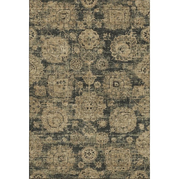 Mayfield Premium Machine Washable Indoor/Outdoor Geometric AMF634 Charcoal 3 ft. x 5 ft. Area Rug