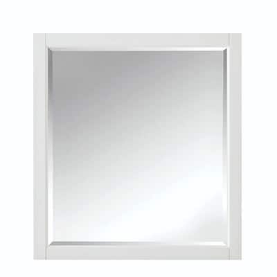 33 in. W x 36 in. H Framed Rectangular Bathroom Vanity Mirror in white