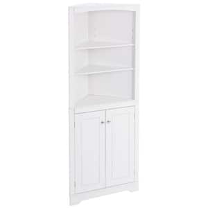Hortence 24.4 in. W x 13 in. D x 63.8 in. H White MDF Free Standing Linen Cabinet with Adjustable Shelves in White