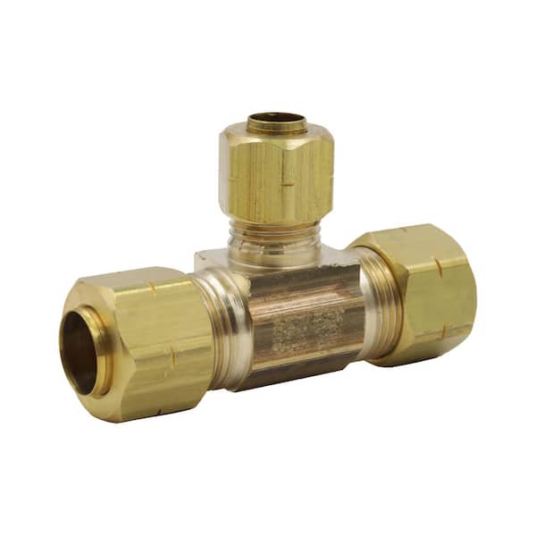 Everbilt 3/8 in. x 3/8 in. x 1/4 in. OD Compression Brass Tee Fitting