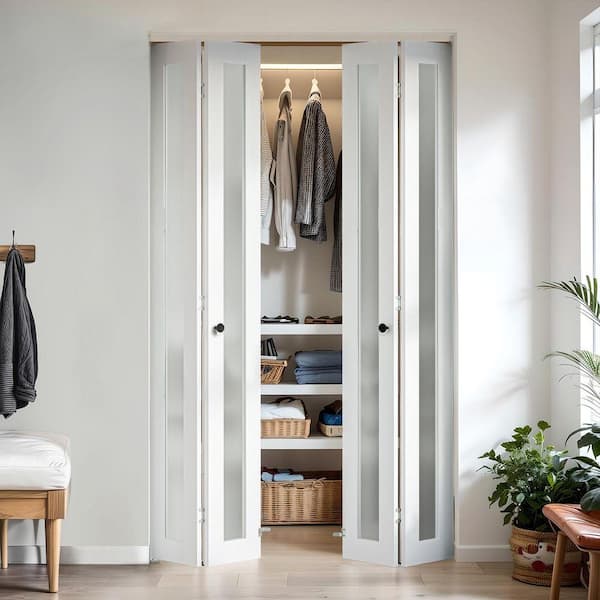 SOCBAZZAR 60 in. x 78 in. (Double 30 in. ) 1-Lite Frosted Glass