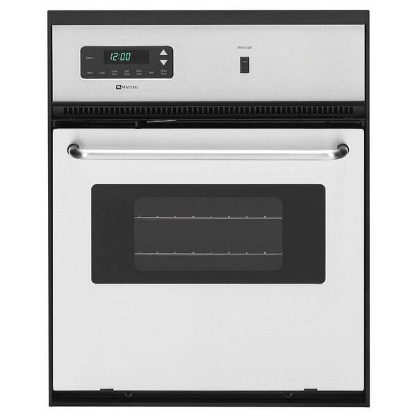 Maytag 24 in. Single Electric Wall Oven Self-Cleaning in Stainless Steel