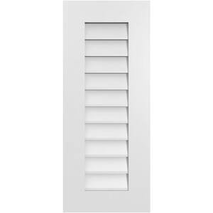 14 in. x 34 in. Rectangular White PVC Paintable Gable Louver Vent Non-Functional