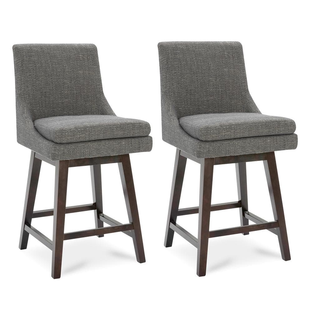 Spruce & Spring Fiona 26.8 in. Fog Gray High Back Solid Wood Frame ...